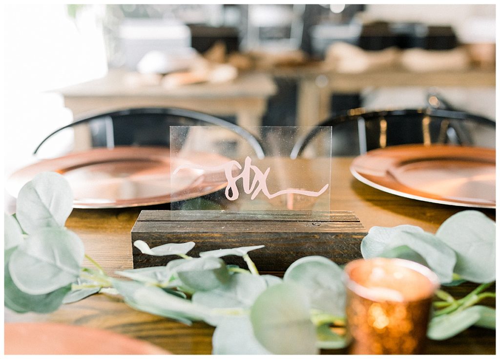 Reception table numbers